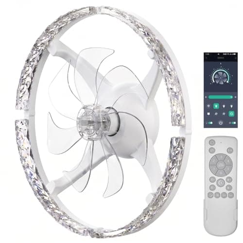Ceiling Fans with Lights, 20 Inch Low Profile Flush Mount Ceiling Fan, 3000K-6500K, Stepless Dimming Fan Light, 6 Speeds, Ceiling Fan with Air Circulation for Smaller Rooms, Remote Control with Timer