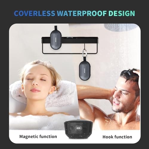 SOWO Wireless Portable Small Speaker, Ultra Magnetic Bluetooth Speaker for Golf Cart, Coverless IP67 Waterproof, 24 H Playtime, Pro Sound, Clip Hanging Design for Outdoor, Indoor - Black - Thumbnail 6