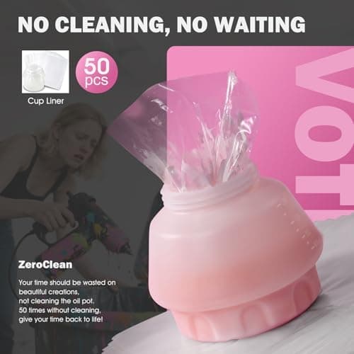 VOTREK Paint Sprayer with 50PCS Disposable Cup Liners & Replacement Dual-Gun, Electric HVLP Sprayer for House Painting: Furniture, Cabinet, Fence, Door, with 3 Patterns, 8 Nozzles & Quick-Clean kit - Thumbnail 5