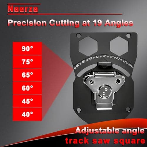 Naerza Update Track Saw Square - Adjustable Angle with 0° to 90° Right Angle Protractor for Stable cuts | for Festool, Makita, Milwaukee, Triton, Wen | CNC Machining Processes - Thumbnail 4