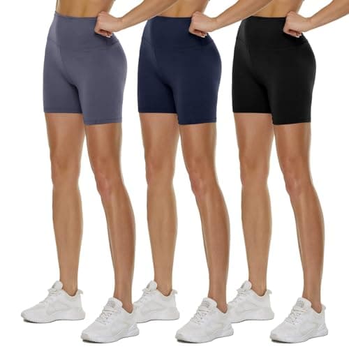 QGGQDD 3 Pack High Waisted Biker Shorts for Women – 3"/ 5"/ 8" Black Workout Yoga Compression Tummy Control Shorts for Running Clothing - Image 1