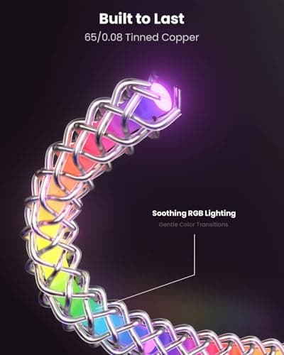 ComfyBay 3.3FT USB C to USB C Charging Cable, Ambient RGB Light Up Charger Cord, Compatible with Samsung Galaxy, iPhone 16/15, iPad, and More - Thumbnail 4