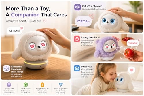 ropet KAMOMO Companion Interactive Robot Pet, Emotional Support for Kids and Adults, AI Desk Robots, Anxiety Relief Comfort Gift - Thumbnail 3