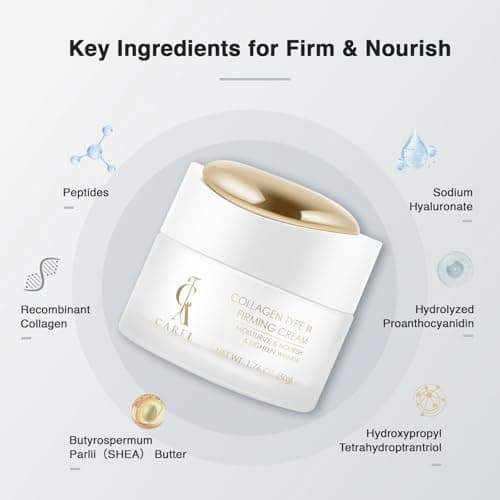 CA CAREL Peptides Collagen Firming Cream, Face Moisturizer with Advanced Peptide Complex and Ceramides for Skin Elasticity - Thumbnail 3