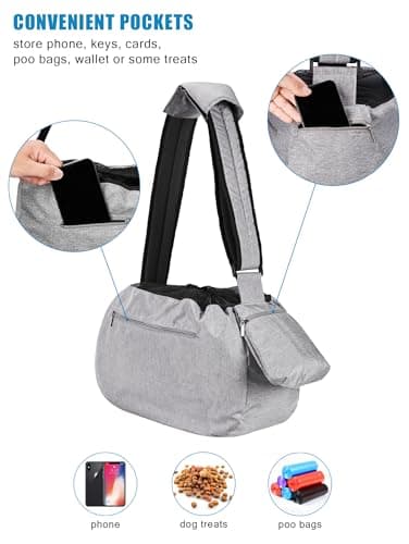 Ownpets Pet Sling Carrier, Fits 15 to 25lbs Extra-Large Dog/Cat Sling Carrier Reversible and Hands-Free Dog Bag with Adjustable Strap and Pocket Shoulder Pad for Outdoor Travel Hiking - Thumbnail 4