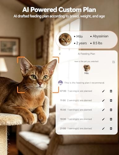 FEELNEEDY Automatic Cat Feeder with Camera 360°, 2k HD Video Night Vision, AI-Powered for Auto Pet Tracking, 5G/2.4G Wi-Fi & 2-Way Audio, Smart APP Control, Low Food Alert, 5.5L Timed Pet Feeder - Thumbnail 6
