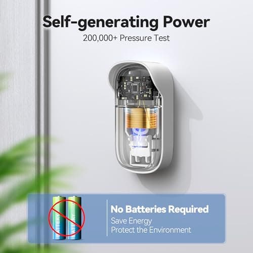 TECKNET Self-Powered Wireless Doorbell Kit - Plug-Through Door Bell with RGB Light, 60 Chimes & 5 Volume Levels, IP66 Waterproof Classroom Doorbell, 1000ft Range Doorbells for Home/Office - Thumbnail 5