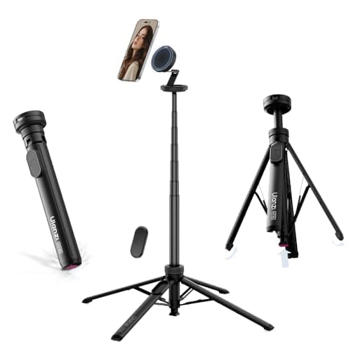 ULANZI Magnetic Phone Tripod, MT85 Auto Open Tripod for Magsafe with Enhanced 4-Leg, 60'' Selfie Stick Extendable Phone Stand, Content Creator Essentials for iPhone 17/16/15/14/13/12 Black - Image 1