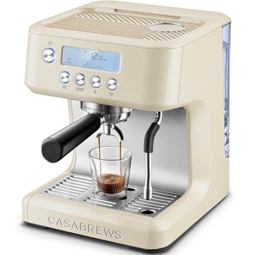 CASABREWS Ultra Espresso Machine with LCD Display, 20 Bar Espresso Maker with Powerful Milk Frother, Customizable Brewing Temperature, Barista-Level Latte and Cappuccino Machine for Home, Creamy - Image 1