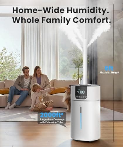 AreShark 4.2 Gal/16L Humidifier Large Room, Cool Warm Mist 2000ft² Whole House Air Humidifiers for Bedroom, Plants, Adults, 60H Runtime, Humidity Setting, Easy to Clean, Top Fill, Extension Tube - Thumbnail 2