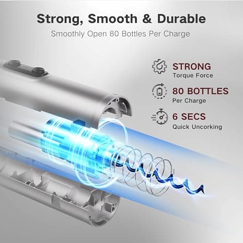 Electric Wine Opener Rechargeable, BABONIR 6-in-1 Wine Gift Set - Thumbnail 3