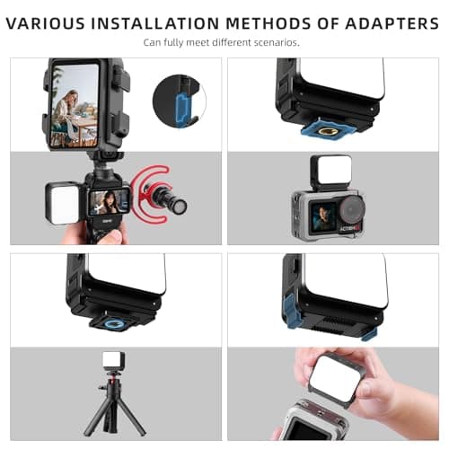 Flymile Pocket 3 Magnetic Mini LED Light Attachment, 8700K Adjustable Fill Video Light for Xtra Muse with Quick-Release Cold Shoe Adapter for DJI Osmo Action 5 Pro/4/3 Camera Cage Accessories - Thumbnail 3