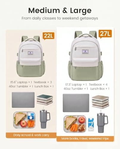 LOVEVOOK Laptop Backpack for Women Teens,College School Backpack with Tumbler Holder,15.6" Computer Bag,14 Pockets,Waterproof - Thumbnail 5