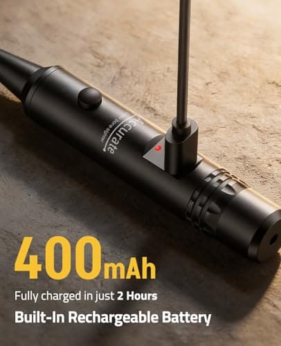 CVLIFE Rechargeable Red Bore Sight Laser Kit with 64 Adapters, Professional Bore Sighter for 0.17 to 12GA Calibers, Multi-Caliber Laser Bore Sight with Button Switch for Hunting - Thumbnail 4