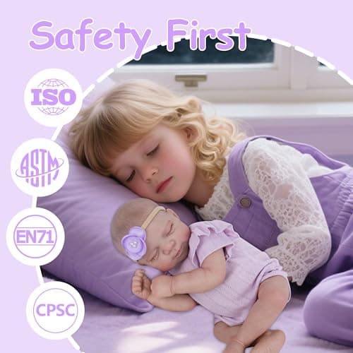 Milidool Realistic Reborn Baby Dolls - 20 Inch Soft Body Lifelike Baby Doll Girl Lovely Bebe Reborn de Silicona Real Life Baby Dolls with Accessories Gift Box for 3+ Years Old Kids Girls Playtime - Thumbnail 5