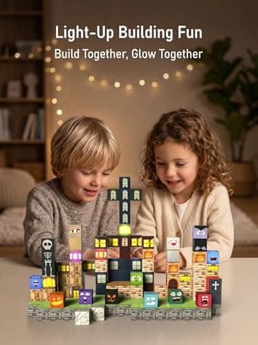 Veecafiodi 137PCS Magnetic Building Blocks with Lights, Magnetic Blocks Building Set for Kids Ages 4-8, STEM Building Toys for Boys Girls, Birthday Gift - Thumbnail 6