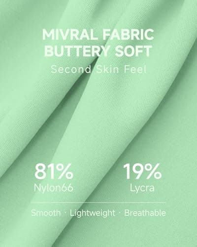 Buttery Soft High Waisted Women's 7/8 Athletic Workout Leggings Mint Green - Thumbnail 3
