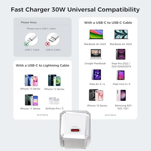USB C Charger Block,GaN PD 3.0 67W 30W Fast Charging Wall Charger,Compact PD/PPS for Laptops MacBook Air/Pro,Dell XPS 13,HP,iPad Pro/iPhone 17/16/15 Pro Max,Galaxy S25/S24,Support 65W 60W 45W [2-Pack] - Thumbnail 6