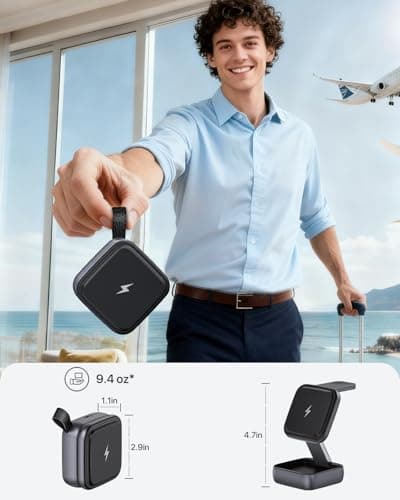 UEQ 3 in 1 Wireless Charging Station for Apple Devices,Foldable Fast Travel Magnetic Wireless Charger,Compatible with MagSafe Charger for iPhone 17 Air 16 15 14 13 12,Apple Watch&AirPods Pro - Thumbnail 3