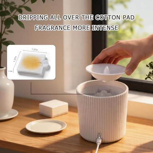 2 in 1 Waterless Essential Oil Diffuser and 3D Wick and Realistic Flame Candle,Flameless Candle Diffuser,USB Power Supply LED Candle Waterless Diffuser 12PCS Cotton Pads(No Rechargeable Battery) - Thumbnail 4