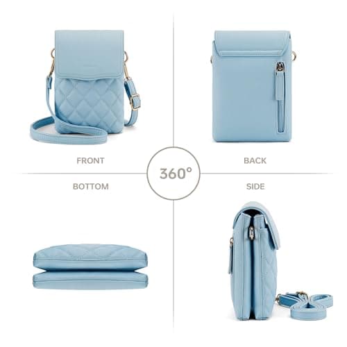 Goinsound RFID Crossbody Bags for Women Cell Phone Crossbody Bag with RFID Blocking Card Slots Light Blue - Thumbnail 6