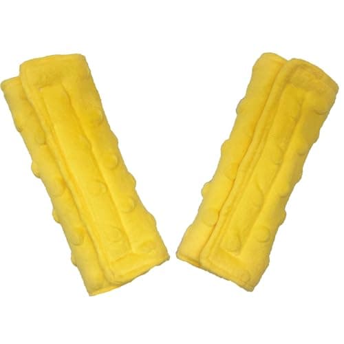 Baby Car Seat Neck Cover, Car Seat Strap Cover, Seat Belt Cushions Pads, Shoulder Strap Protectors, Reversible Pram Harness Covers in Minky Yellow, Baby Neck Pad Protector - Thumbnail 4