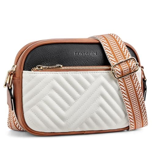 BOSTANTEN Quilted Crossbody Bags for Women Vegan Leather Purses Small Shoulder Handbags with Wide Strap - Image 1