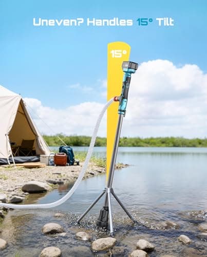 SEESII Cordless Stick Water Transfer Pump with Tripod Stand Hands-free, Portable Electric Sump Pump 720GPH & 2 x 4.0Ah Batteries, 32FT Lift for Pool Draining Boat Bilge Garden Rain Barrel Basement - Thumbnail 3