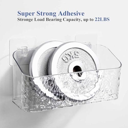 Eunion Bath Toy Storage Organizer, Bathtub Toy Storage Holder, Large Capacity Wall Mounted Shower Caddy Shower Organizer, No Drill Shelves Basket, Wave, 2 Pack - Thumbnail 4