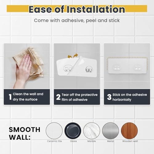 OMAIRA 3-Pack Shower Caddy with Soap Holder, Adhesive Rustproof No-drill Strudy Loading Inside Shower Organizer Shelves Rack Storage Bathroom Organization for Smooth Wall Glass Tile, Black (X-Large) - Thumbnail 6