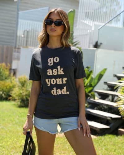 IRISGOD Womens Mom Shirt Summer Funny Short Sleeve Mommy Graphic Tees T-Shirts Dark Gray - Thumbnail 5