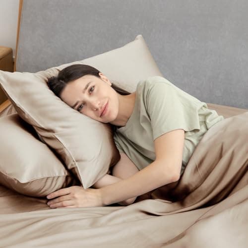 LOVSTOY Cooling Pillow Cases Set of 2, Standard Size Cool Pillowcases for Hair Skin Hot Sleepers, Soft Silky Summer Pillow Cover with Envelope Closure, Desert Yellow, 20"x26" - Thumbnail 6