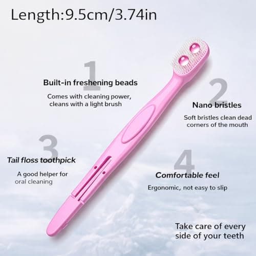Tongue Scraper for Adults (10 Pack), Stainless Steel Metal Tongue Scraper, Tongue Cleaner with mini disposable toothbrush，Reduce Bad Breath, camping essentials travel toothbrush - Thumbnail 4