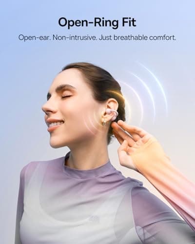 Baseus Bass BC1 Open Ear Earbuds Clip-On Headphones, Open-Ring Comfort with Tri-Curve Snug Clip, Powerful Sound with SuperBass, 4-Mic Clear Calls, IP55 Waterproof, 38H Playtime (Pale Pink) - Thumbnail 3