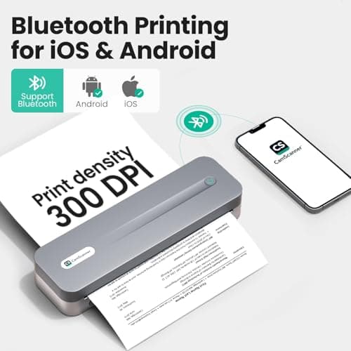 CamScanner P1 Pro Portable Inkless Printer, 300 DPI Wireless Thermal Printing for iPhone Android Laptop PC, Print US Letter Documents Receipts Anywhere, for Travel Remote Work Home Office School, Grey - Thumbnail 5