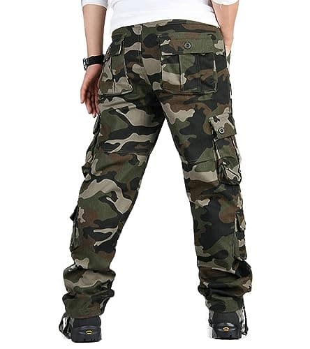 BAYAMO Mens Camo Cargo Pants Military Fatigue BDU Pant Hunting Combat Work Hiking Casual Pants with 8 Pockets (Camo Green,38) - Thumbnail 2
