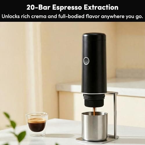 CITALY Portable Espresso Machine, Self-Heating Travel Coffee Maker with Double-Walled SUS316 Cup,20 Bar Patented Hydraulic System,PD 3.0 Fast Charge,Cold Brew Mode,for Ground Coffee&NS Capsules,Black - Thumbnail 3