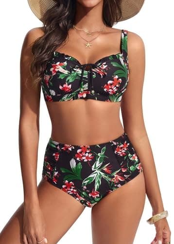 Hanna Nikole 2026 Bikini,Women Two Piece Swimsuits, Spaghetti Straps Bathing Suit Adjustable Modest Bikinis - Image 1