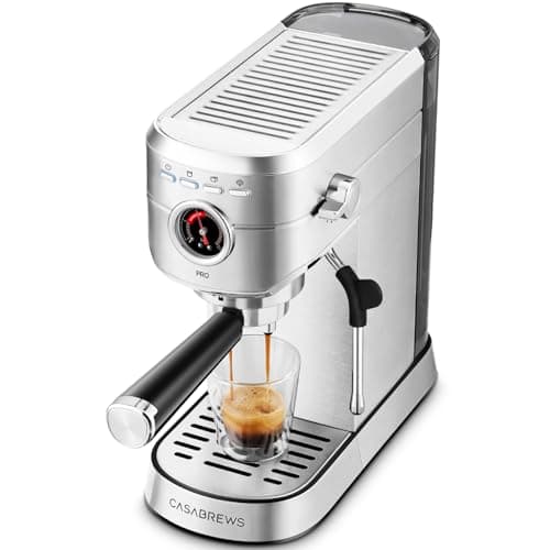 CASABREWS 5418 PRO Espresso Machine 20 Bar, Upgraded Espresso Maker with Powerful Steam Milk Frother, Stainless Steel Coffee Machine with Fast Heating System for Cappuccino, Latte, Silver - Image 1