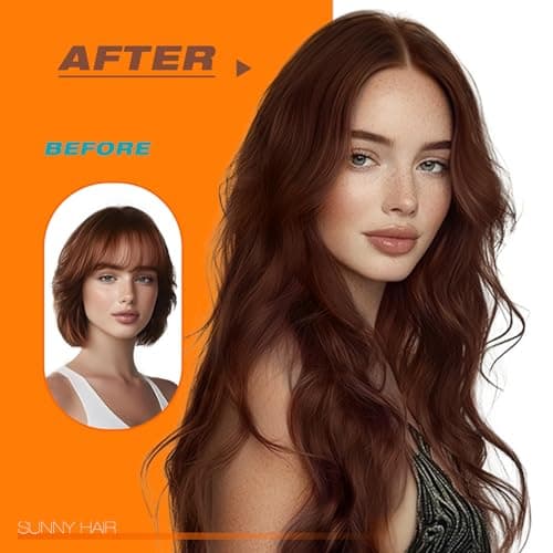 Sunny Hair Tape in Hair Extensions Real Human Hair Invisible Remy Hair Extensions Tape ins for Women Medium Manogany Brown 16 inch 20Pcs 50G - Thumbnail 6