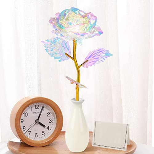 Mothers Day Mom Gifts for Women Grandma, Birthday Gifts for Women Girlfriend, Galaxy Rose Forever Flowers with Vase Base Eternal Crystal Roses Valentine Gifts for Grandma Wife Sister Daughter - Thumbnail 6