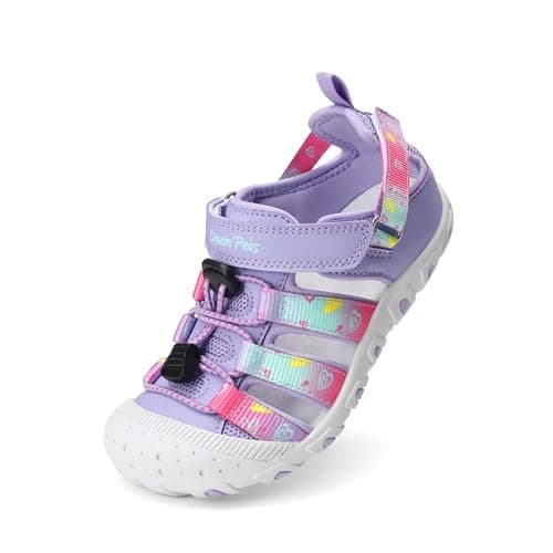 DREAM PAIRS Boys Girls Outdoor Athletic Sport Sandals Summer Hiking Beach Casual Closed Toe Rainbow Multicolor for Toddler/Little/Big Kids,Size 9 Toddler,Purple,SKST26001K - Image 1