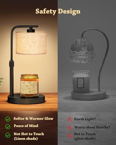 Candle Warmer Lamp with Timer Dimmer, Height Adjustable Electric Candle Lamp Warmer with 2 Bulbs, Birthday Gifts for Women Mom, Gift for Home Decor - Thumbnail 6