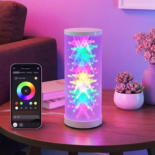 WORLD WIN Prism Glow RGB Table Lamp - Smart Color Changing Night Light for Bedroom, Living Room & Gaming Setup, 16 Million DIY Colors, App Control Lamp for Home Desk Decor (Christmas Tree, White) - Image 1