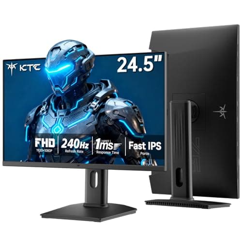 KTC 24.5 Inch 240Hz Gaming Monitor, FHD Computer Monitor Vertical 1080P, Fast IPS Panel, 1ms MPRT, Adaptive Sync, 94% DCI-P3, HDR 400, HDMI DP Ports, Tilt/Pivot/Height Adjustment, VESA Mount, H25T7-3 - Image 1