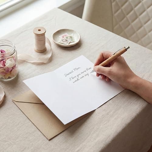 Ami Happy Mother's Day Card for Mom 5x7 Inch with Envelope & Sealing Sticker, Thank You Mom Appreciation Greeting Card, Birthday Card for Mom from Daughter or Son, Blank Inside Watercolor Mom Card - Thumbnail 4