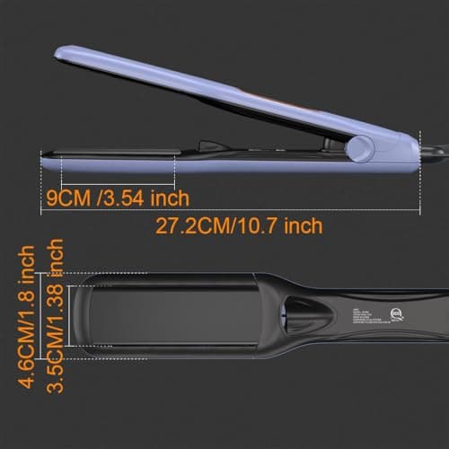 JINRI Hair Iron, Hair Brush, Pumped-Up Volume, Adjustable Temp, 360 ° Tail Rotation, Lasting Volume, for Short Or Thin Hair, Dual Voltage (100-240V), Volumizing Hair Iron, Blue, 1.38 inch - Thumbnail 2