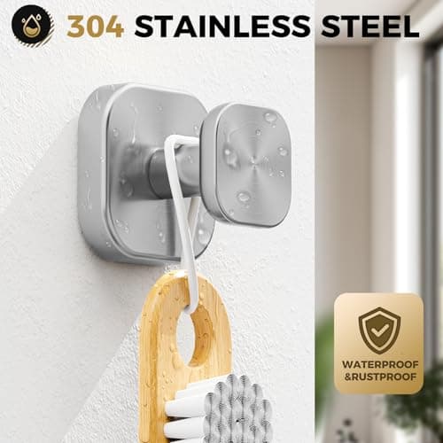 IMUMU Towel Hooks for Bathroom,Wall Mounted Towel Holder,Heavy Duty Stainless Steel Robe Hooks for Bathroom/Kitchen/Office(4-Pack,Silver) - Thumbnail 5