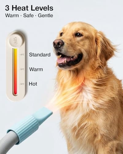 PETGUGU Dog Vacuum for Shedding Grooming,Dog Grooming Vacuum with 7‑in‑1 Clipper, Deshedding Brush,3‑Speed Adjustable & Temp Control Blower,2.5L Dust Cup,Reduces Flying Hair,Easy cleanup - Thumbnail 5