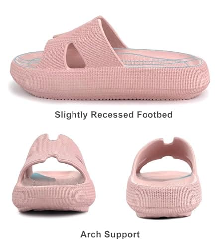 Cloud Slippers for Womens Soft Foam Recovery Slides, Pillow Cushion Sandals for Women, House Bathroom Dorm Shower Essentials - Thumbnail 3